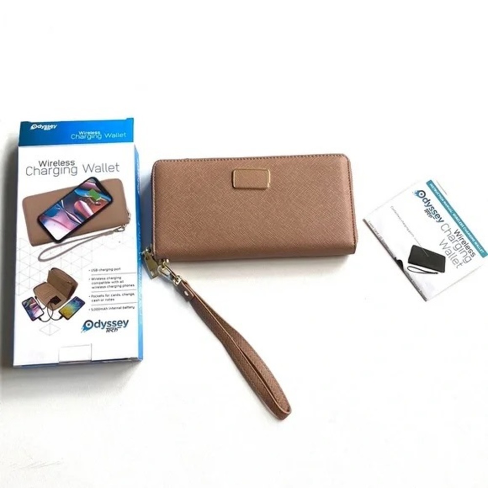 💥Odyssey Tech Wireless Charging Wallet, color: Sand, New in Box